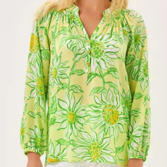 NWT Lilly Pulitzer Elsa Silk Top Sz L - Picture 2 of 5